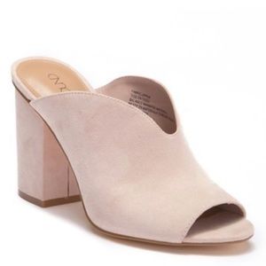 Vegan Suede Block Heel Mule